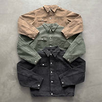 Veste en jean brodée à boutons vintage personnalisée, veste en toile de haute qualité, lavage à l'acide, streetwear, veste en denim de travail pour hommes