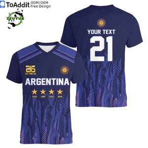 <span class=keywords><strong>Camiseta</strong></span> de Fútbol Personalizable de Secado Rápido con Rayas Estilo Argentino y Tailandés, Sublimación con Nombre y Número del Equipo de <span class=keywords><strong>Argentina</strong></span>, Ropa Deportiva de Fútbol - Product Image 3