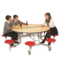 Ensemble de Table et Chaises Pliantes de Jardin 12 Places pour Cantine Scolaire, en Acier