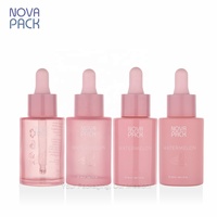 Emballage cosmétique de luxe 20ml 30ml 40ml 50ml 60ml flacon de sérum en verre personnalisé givré Beige rose violet vert jaune avec compte-gouttes