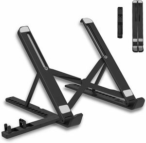 Laptop Stands 13-levels Adjustable Laptop Stand ABS Adjustable <b>Riser</b> Laptop Holder for <b>Desk</b> With Side Phone Holder - Product Image 1
