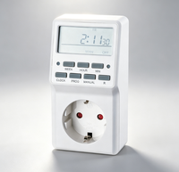 Enchufe Temporizador Digital Schuko EU 16A 230V, Interruptor Temporizador Programable Semanal de 7 Días con Protector Infantil, Pantalla LCD Grande BNE-50/G87