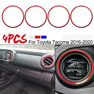 Accessoires de voiture 3 couleurs, anneaux intérieurs/extérieurs de climatisation, garniture décorative, 4 pièces pour Toyota Tacoma 2016-2020 - Product Image 1