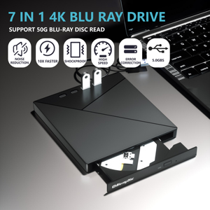 Mới nhất đa chức năng 7-in-1 cổng CD/DVD/VCD Ổ đĩa quang 4K CD/DVD Burner Máy nghe nhạc và nhà văn bên ngoài di động - Product Image 3