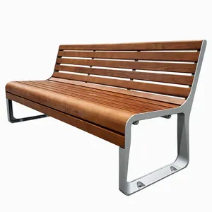 厂家价格户外实木长凳座椅铝钢长凳花园银行