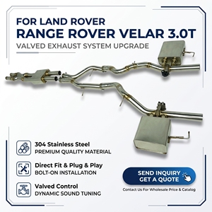 ท่อไอเสียสแตนเลสแบบวาล์ว Vortex สำหรับรถยนต์แลนด์โรเวอร์ เรนจ์โรเวอร์ เวลาร์ 3.0T พร้อมระบบเก็บเสียงแบบเรโซเนเตอร์กลาง - Product Image 1