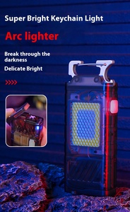 Briquet torche <span class=keywords><strong>LED</strong></span> sans flamme étanche pour l'extérieur, coupe-vent à double arc avec recharge USB, corps en ABS, indice de protection IP65 - pour la survie et le fumage - Product Image 3