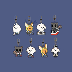 Porte-clés personnalisé TT Doll Version Q, pendentif en acrylique avec impression UV, motif dessin animé, tendance mode, vente en gros - Product Image 2