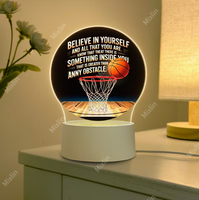 Lampe de nuit LED en acrylique sur le thème du football, alimentée par USB, lampe de table décorative pour chambre d'enfant