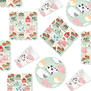 DAMAI Party Tableware <b>Set</b> <b>Farm</b> Theme Disposable Paper Plates <b>Set</b> Dinner Picnic Cup Disposable Party Supplies Kits for Birthday - Product Image 5