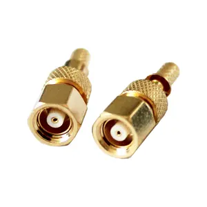 Conector SMC de cobre hembra chapado en oro tipo SMC para ventana, crimpado, RG316, RG174, RG179