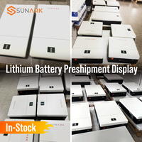 Batteries Lithium-Ion Lifepo4 Murales Sunark 48v 51.2v 200ah 5kwh 10kwh 15kwh 16kwh pour Stockage d'Énergie Solaire Domestique