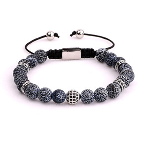 Bijoux de location de perles de pierre naturelle Bracelet en macramé tressé pour hommes JBS10687 - Product Image 4