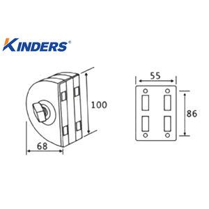 قفل مثبت على السطح من الزجاج إلى الجدار قفل الباب نظام مركزي مكتب فندق زجاج مقسى - Product Image 3