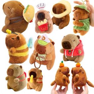 Série de petites poupées Capybara : Sac à dos mignon, Bouée de natation, Ours brodé, Poupée en peluche, Jouet en coton PP pour enfants, Animal en peluche en maille - Product Image 4