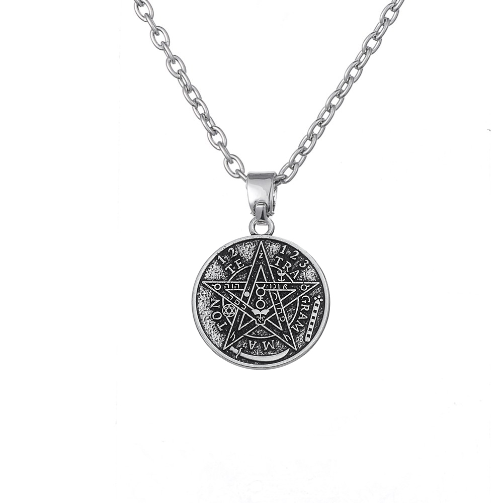 Dreamtimes Collana Tetragrammaton Vintage - Ciondolo Pentagramma Di Salomone In Acciaio Inossidabile - 3
