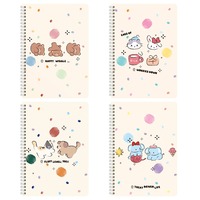 Carnet à spirales de haute qualité en simili cuir format A5 avec un design de dessin animé mignon, pages épaisses, édition cadeau