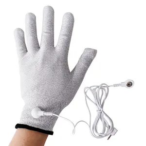 Ginocchiere in fibra conduttiva EMS calze elettriche per terapia di massaggio cuscinetti per elettrodi per cavi per massaggiatore digitale