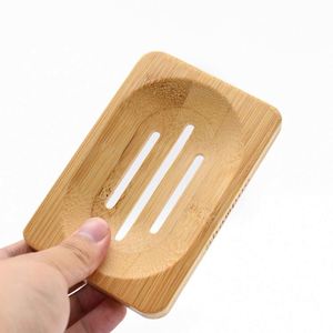 Jabonera Rectangular de Bambú Natural al por Mayor con Drenaje Automático - Product Image 3