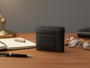 Portafoglio da Uomo in Vera Pelle, Chiusura Corta Pieghevole, Stile Minimalista, Ideale come Regalo - Product Image 2