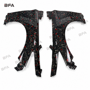 Parafanghi in fibra di carbonio rossa forgiata stile V2 per kit carrozzeria Infiniti Q50, parafanghi. - Product Image 2