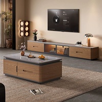 Meubles en bois modernes pour la maison et l'hôtel, meuble TV mural pour salon, table basse avec tiroirs