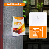 Porte-littérature en acrylique A5 Présentoir de catalogue à 1 niveau Porte-brochures en plastique mural