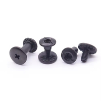 Vis Chicago noires 7 mm en acier inoxydable doré rose, vis Chicago plates en acrylique, rivets pour cuir