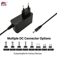 Adaptateur secteur AC/DC personnalisé certifié FCC CE CB 24V 1A 24W, ignifuge pour PC, 24 volts 1 ampère 1000 mA, connexion par prise EU, alimentation électrique