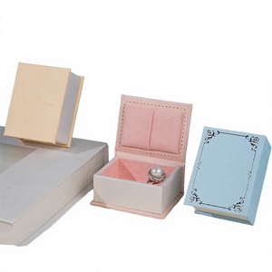 Caja de Joyería Cuadrada de Cuero con Logotipo Personalizado, Estilo Libro, de Terciopelo, para Guardar Collares, Pulseras, Anillos de Boda, Embalaje de Regalo - Product Image 4