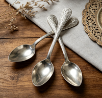 Ensemble de vaisselle personnalisé en acier inoxydable 410 plaqué argent poli miroir pour hôtel, restaurant, banquet, mariage