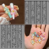 Moule en silicone 3D pour nail art, motif floral, réutilisable, pour décorations florales en relief, pétales DIY, manucure
