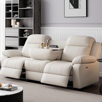 Canapé inclinable électrique intelligent 3 places en cuir PU avec table et ports USB – Fournisseur de meubles