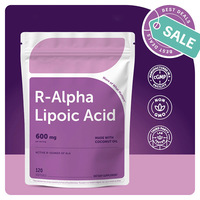 Acide Alpha-Lipoïque Isomère R Actif Premium 600mg Gélules Molles à Base d'Huile de Coco Puissant Antioxydant Bien-être Quotidien 120 Capsules