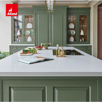 Allandcabinet Nouvelles îles de cuisine vertes de haute qualité, style américain, meubles de cuisine en bois massif traditionnels