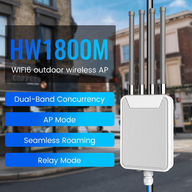 WiFi 6 AX1800 Dual 2.4GHz 5GHz IP67 Waterproof Wifi Long Range 1800Mbps Wireless AP High Power Outdoor Access Point