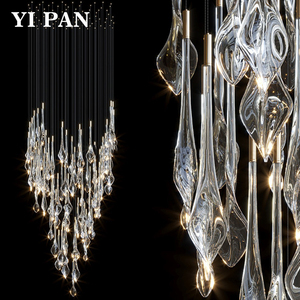 Lampadario di Design Unico e Lussuoso, Lampada a Sospensione Moderna, Lampadario di Lusso in Vetro con LED - Product Image 4