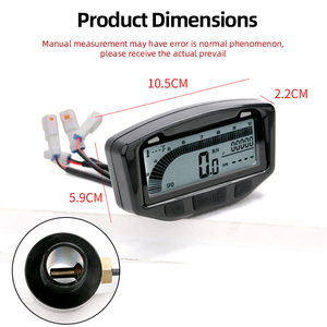 Compteur de vitesse numérique universel, odomètre, tachymètre, jauge LCD pour moto, ATV, UTV - Product Image 2