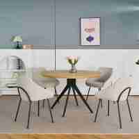 Table à manger moderne de luxe en gros pour 4 chaises, plateau en pierre frittée, pieds en métal, mobilier de salle à manger pour hôtel et appartement