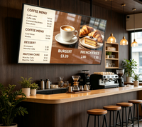 Écran d'affichage de menu de 21,5 pouces pour restaurant, écran mural haute luminosité, 4+32G Android Windows Linux