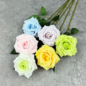 YOPIN-7646 fatto a mano singolo diamante artificiale rosa fiori di nozze personalizzati rosso bianco <span class=keywords><strong>blu</strong></span> rosa nero <span class=keywords><strong>viola</strong></span> seta realistica - Product Image 2