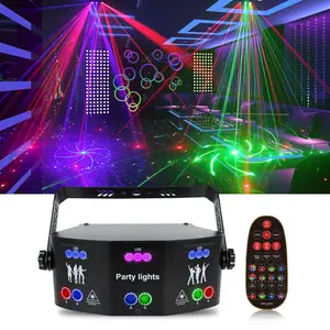 LED Remote Control rgbw New 15 Eyes UV Strobe Laser Beam Stage Lights Disco DMX-512 Lighting For Party Weeding KTV Nightclub