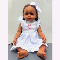 Poupée réaliste noire en gros à bas prix, 55 cm, Reborn, pour filles, entièrement en vinyle et silicone, personnalisée, africaine, musicale, gonflable, Long Heng
