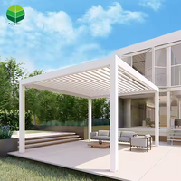 Pergola à persiennes Bioclimatic Cadre en aluminium avec drainage intelligent et revêtement poudré pour terrasse Entrepôt Stock USA