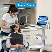 Chariot mobile intégré pour ordinateur portable médical et dentaire Likaymo OC-3, avec tiroir, pour usage en cabinet dentaire ou en milieu hospitalier, directement du fabricant