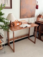 Bureau d'ordinateur pliable moderne en bois pour petits appartements, bureau autoportant avec design de table longue intégré, utilisation à domicile/au bureau
