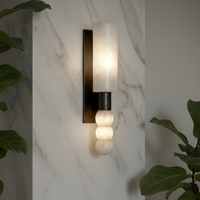 Applique murale en laiton blanc et albâtre, style design de luxe, éclairage intérieur pour salon, chambre à coucher, salle à manger