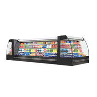 Réfrigérateur commercial à cadre antirouille, vitrine réfrigérée à température uniforme pour l'affichage en îlot de produits d'épicerie et de boissons