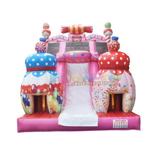 Tobogán inflable comercial gigante con forma de caramelo para fiestas al aire libre para niños - Product Image 3