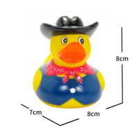 Personnalisé 3 pouces jaune noir bleu écologique canard en caoutchouc en vrac bébé heure du bain jouets spongieux